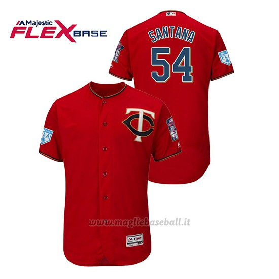 Maglia Baseball Uomo Minnesota Twins Ervin Santana 2019 Entrenamiento De Primavera Flex Base Rosso